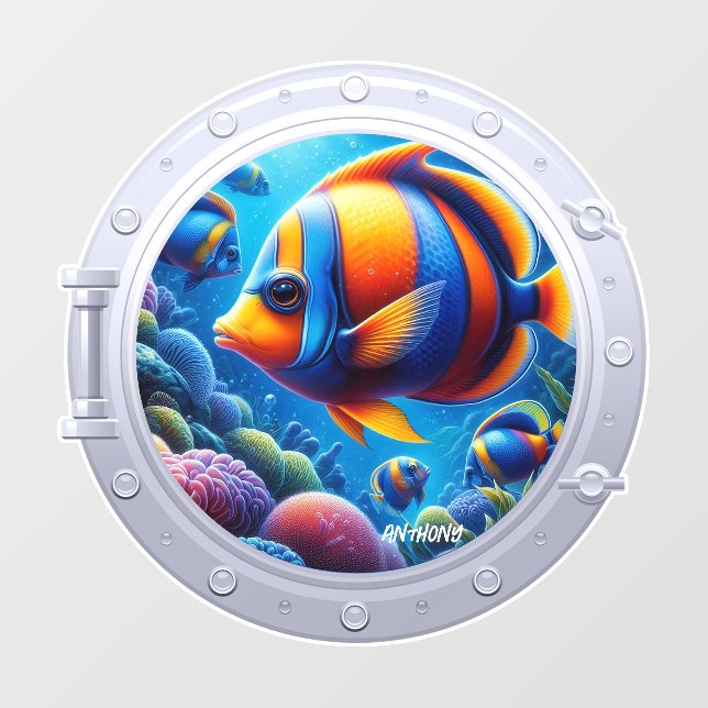 Personalized Under-the-Sea Kids Room Wall Decal (Front)