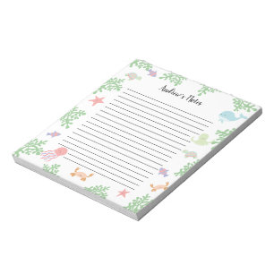 Personalized Under the Sea Ocean Animals Kids Notepad