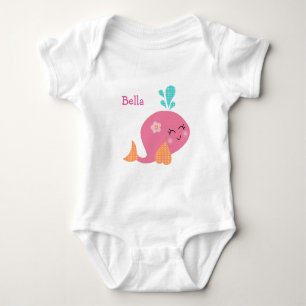 Personalized Under the Sea Pink Whale Baby Shirt