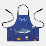 Personalized Under The Sea Shark Kids Apron at Zazzle