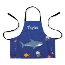 Personalized Under the Sea Shark Kids Apron