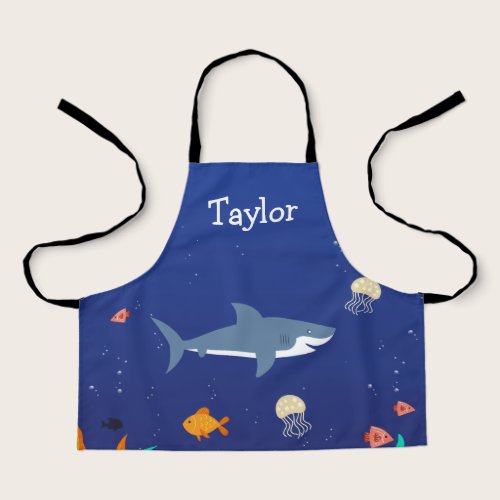 Personalized Under the Sea Shark Kids Apron Personalized Under the Sea Shark Kids Apron