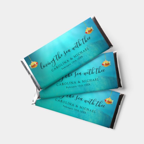 Personalized Under the Sea w Faux Fish Hershey Bar Favors