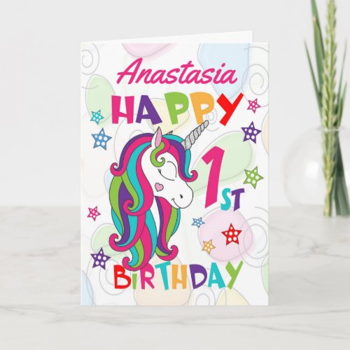 Personalized Unicorn 1st Birthday