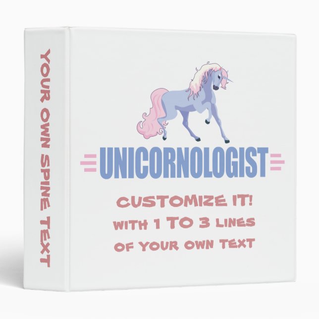 Personalized Unicorn 3 Ring Binder (Front/Spine)