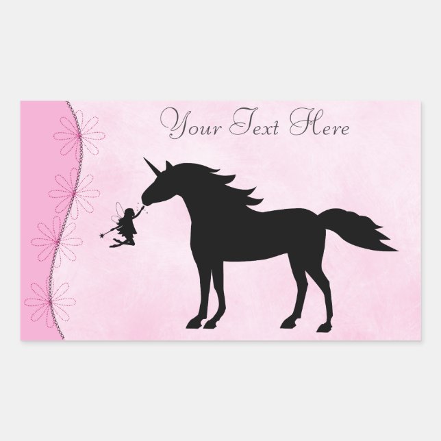 Personalized Unicorn and Fairy Silhouette Stickers (Front)