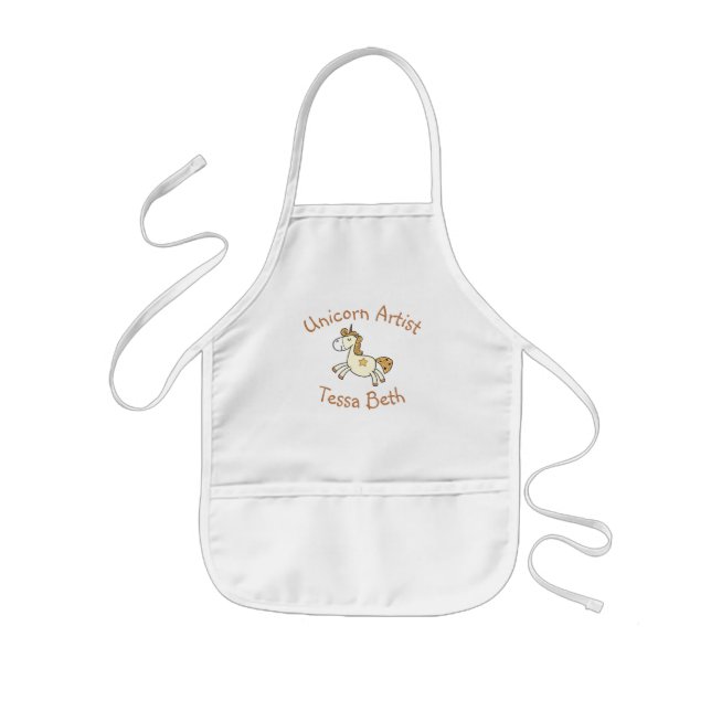 Personalized Unicorn Artist Kids' Apron (Front)