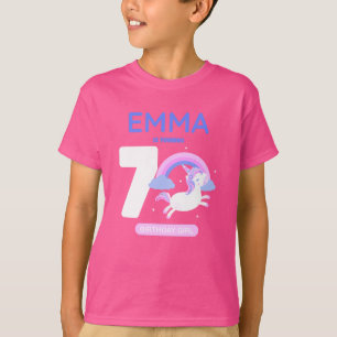 Personalized Unicorn B-day Girl T-Shirt Editable