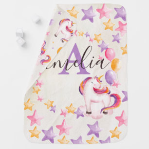 Personalized Unicorn Baby Blanket