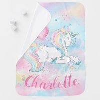 Personalized Unicorn Baby Blanket