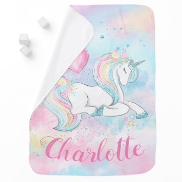 Personalized Unicorn Baby Blanket