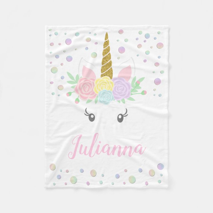 personalized unicorn baby blanket