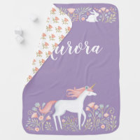 Personalized Unicorn Baby Blanket