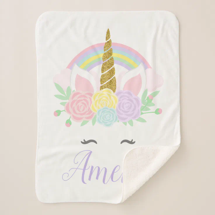 Personalized Unicorn Baby Blanket Zazzle