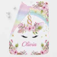 Personalized Unicorn Baby blanket. Baby Blanket