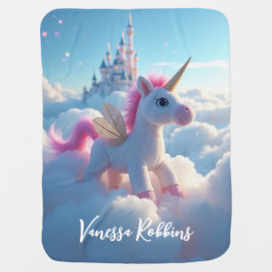 Personalized Unicorn Baby Girl Blanket