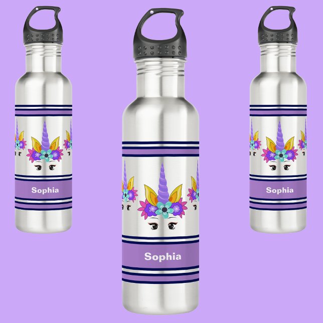 Personalized Unicorn Back To School   Stainless Steel Water Bottle (Creator Uploaded)