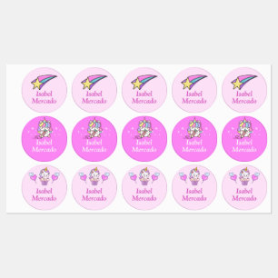 Personalized Unicorn Back-to-School Stickers