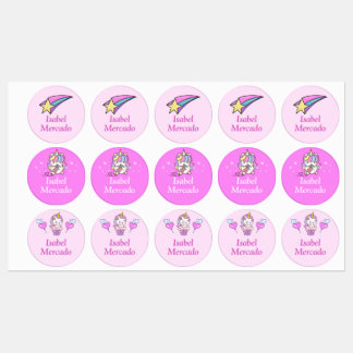 Personalized Unicorn Back-to-School Stickers
