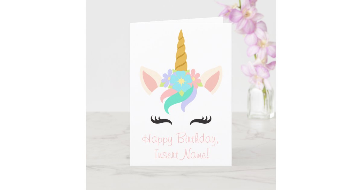 personalized unicorn birthday card zazzlecom