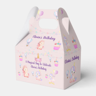 Personalized Unicorn Birthday Favor Boxes