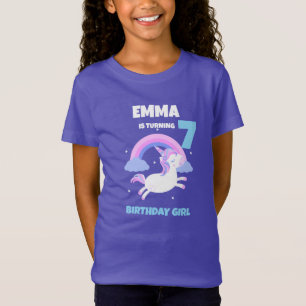 Personalized Unicorn Birthday Girl T-Shirt
