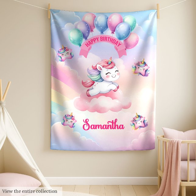 Personalized Unicorn Blanket for Girl Birthday (Personalized Unicorn Blanket for Girl Birthday)