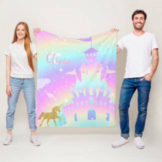 personalized unicorn blanket - girls unicorn gift