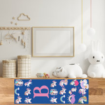 Personalized Unicorn Blue Monogramed