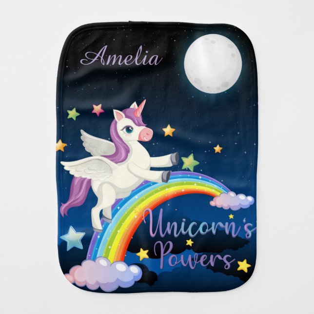 Personalized Unicorn Burp Cloth (Front)