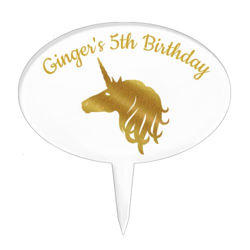 Personalized Unicorn Cake Pick
