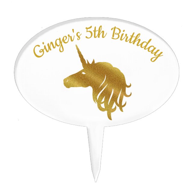 Personalized Unicorn Cake Pick (Front)