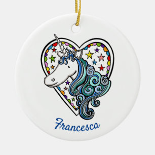 Personalized Unicorn Ceramic Tree Decoration