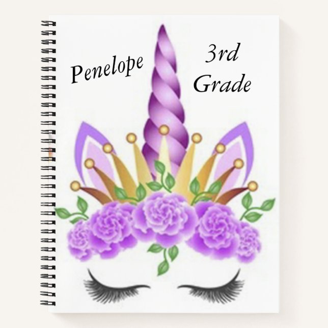 Personalized Unicorn Children’s Notebook (Front)
