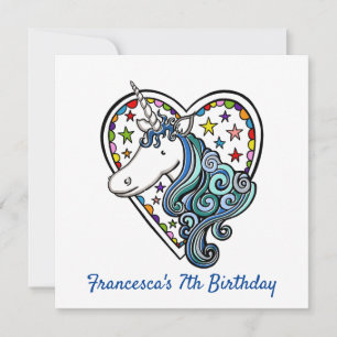 Personalized Unicorn Children's Birthday Invite