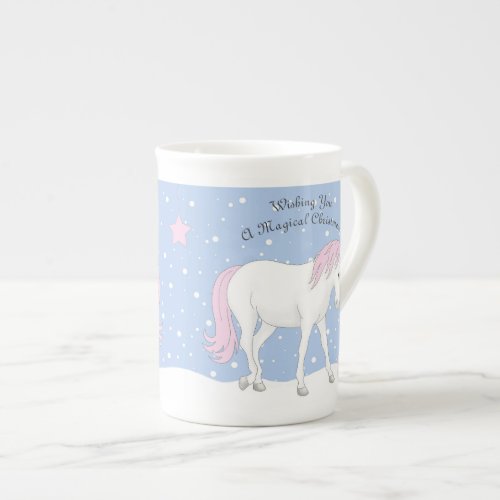 Personalized Unicorn Christmas Bone China Mug