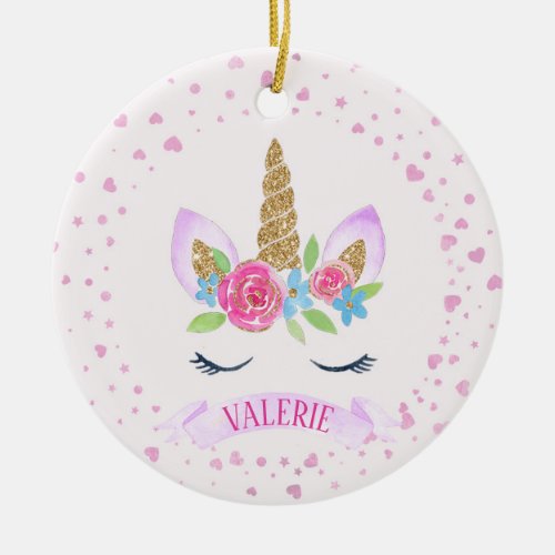 Personalized Unicorn Christmas Ornament For Girl