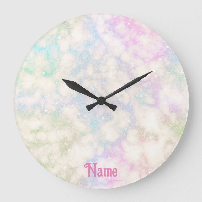 Personalized Unicorn Colors Large Clock (Front)