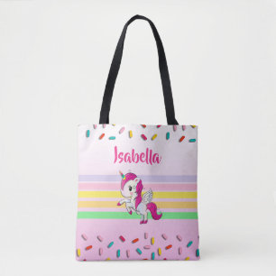 Personalized Unicorn, Cupcakes and Sprinkles Tote Bag