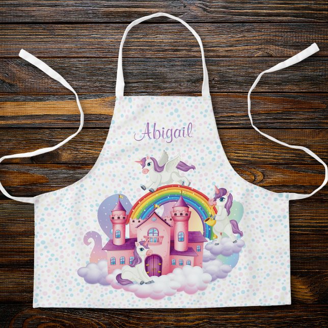 Personalized Unicorn Cute Kids Cooking Apron (Creator Uploaded)