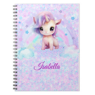 Personalized Unicorn Design Glitter  Notebook