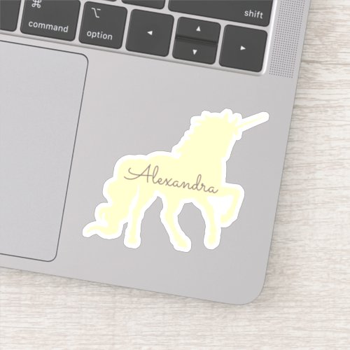 Personalized Unicorn Die Cut Sticker