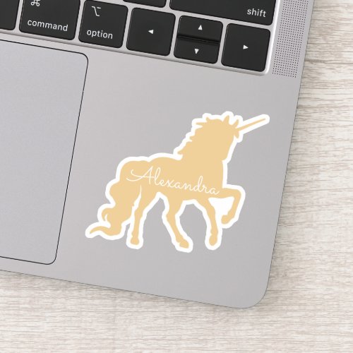 Personalized Unicorn Die Cut Sticker