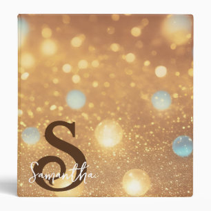 Personalized Unicorn Face Gold Glitter Photo Album 3 Ring Binder