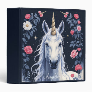 Personalized Unicorn Face Photo Album  3 Ring Binder