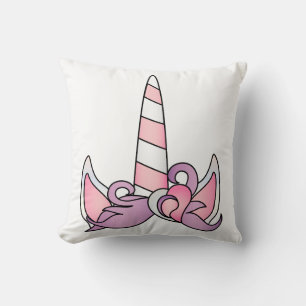 Personalized Unicorn Face with Pony Throw Pillow