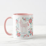 Personalized Unicorn Fields Mug<br><div class="desc">Whimsical pink,  blue and gold unicorn and floral pattern designed by Shelby Allison.</div>
