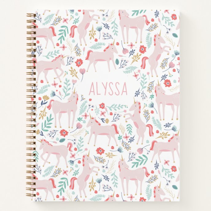 Personalized Unicorn Fields Notebook