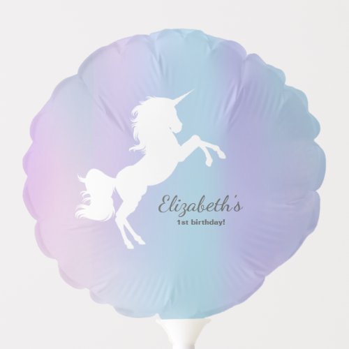 Personalized Unicorn first birthday party Balloon