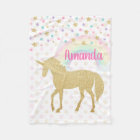 Personalized Unicorn Fleece Blanket